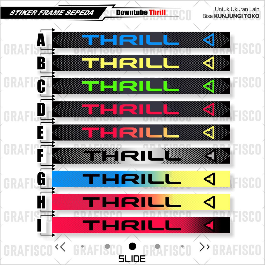 Decal Downtube Thrill Stiker Downtube Thrill Ricochet