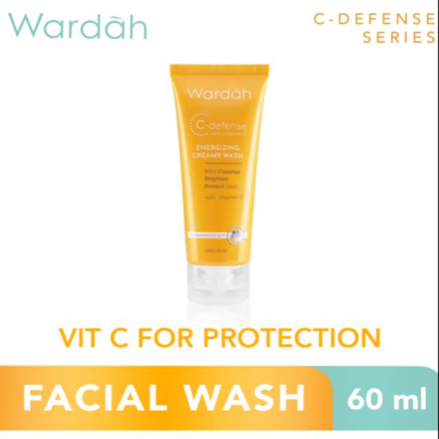 Jual Wardah C-Defense Energizing Creamy Wash 60ml sabun muka | Shopee