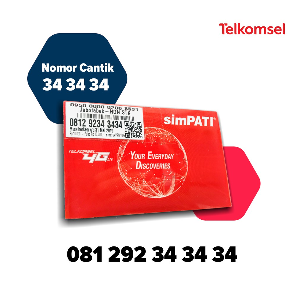 Nomor Cantik Telkomsel ABABAB Seri 34 34 34