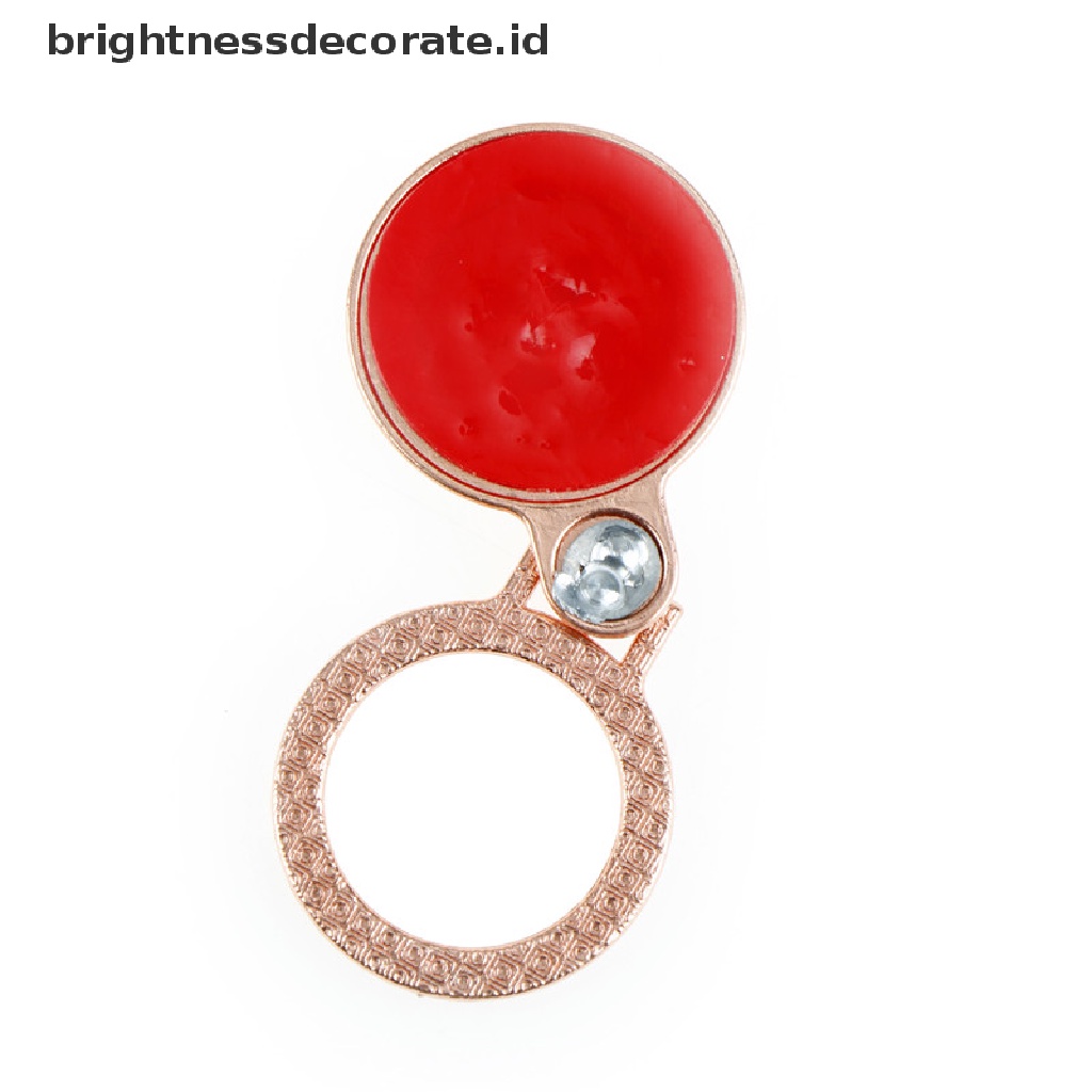 (Birth) 1pc Cincin Dudukan Ponsel Bahan Metal Hias Kristal Bling Rotasi 360 Derajat (Id)