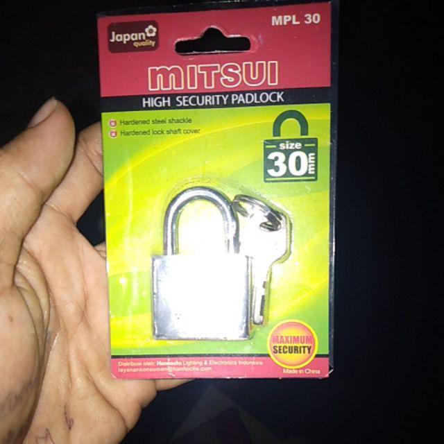 Gembok 30mm Leher Pendek Stainless