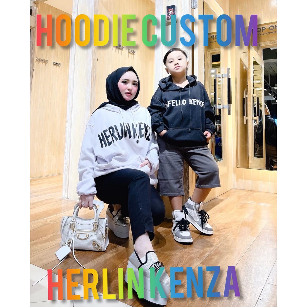 Parisdivarious Sweater Hoodie Jemper Custom Text DB / Jumbo Gede dpn Bahan Fleece Size S - XXL (Pria &amp; Wanita)