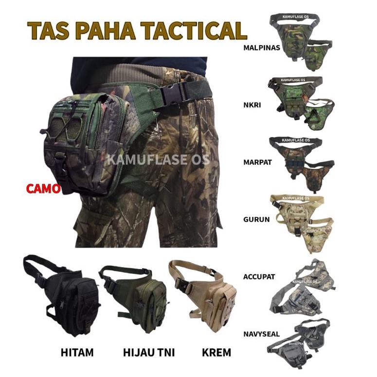 Tas paha tactical premium tas selempang army kecil tas pinggang paha army loreng