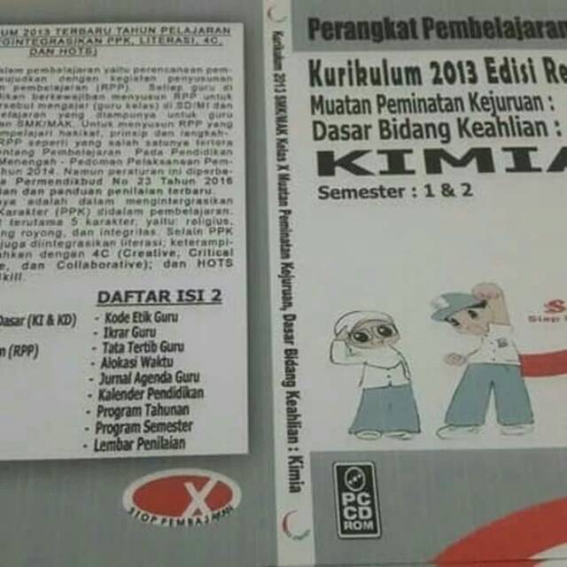 Jual CD Rpp k13 SMK mapel Kimia kls X