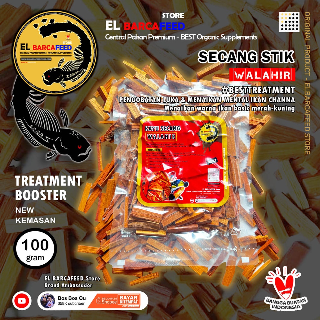 KAYU SECANG STIK - WALAHIR (Khusus Treatment Ikan) - EL BARCAFEED TREATMENT BOOSTER Pengobatan ikan, karantina, Mengembalikan warna ikan karena stress