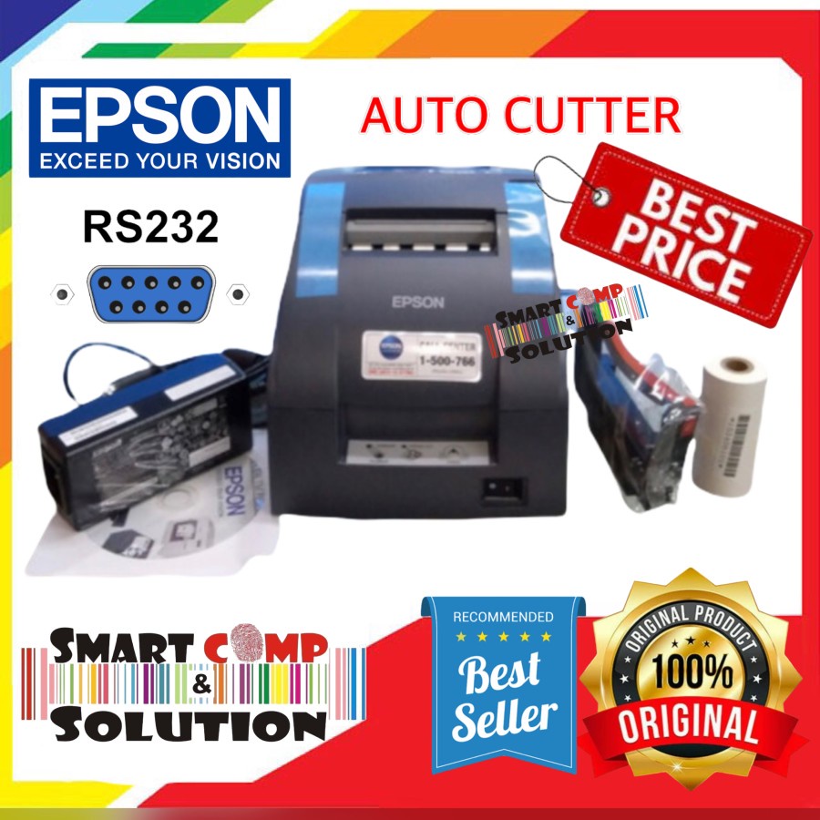 Printer Epson TMU 220B Dotmatrix Auto Cutter Port Serial