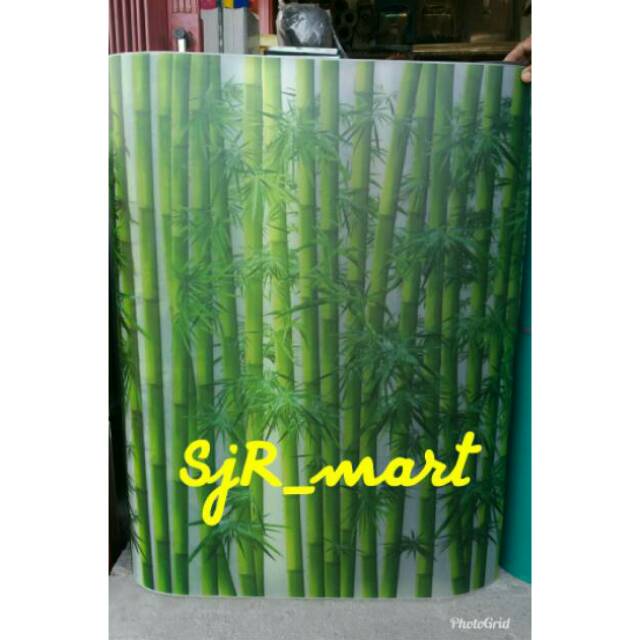 FIBER PAGAR RUMAH LEBAR 1 METER MOTIF BAMBU FIBER 