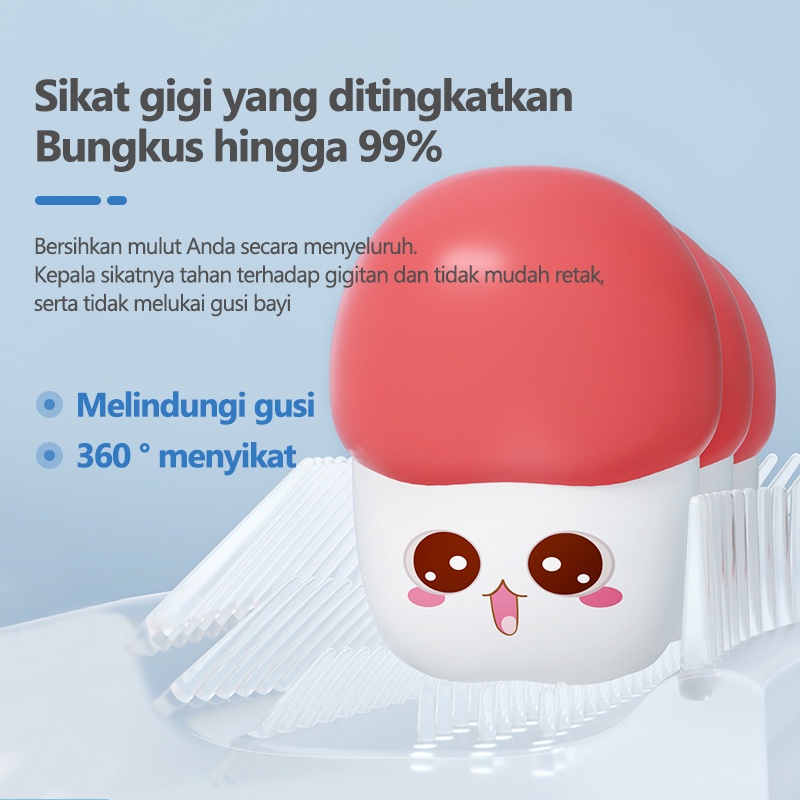 Sikat Gigi Bentuk U Bahan Silikon Untuk Anak Bayi S untuk 2-6 tahun L untuk 6-12 tahun /C 59-60