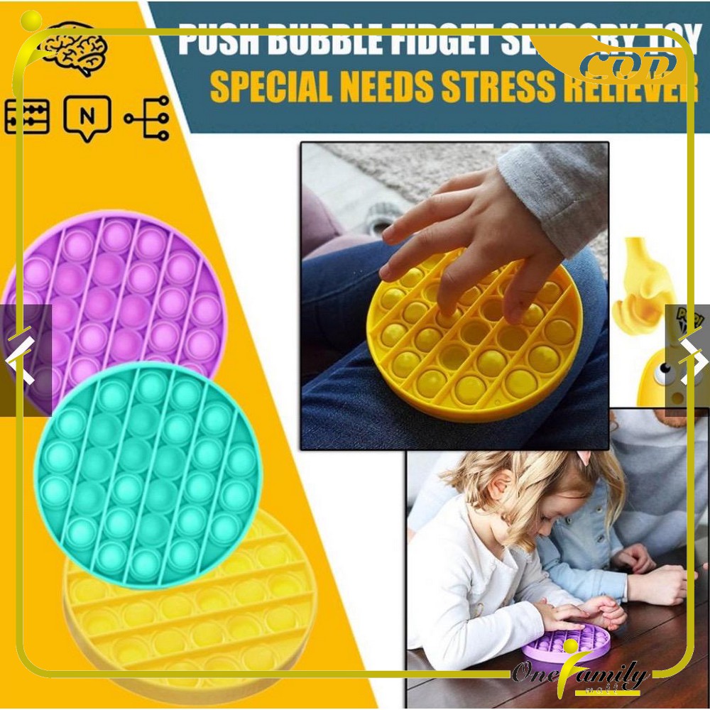 ONE-M131 Mainan Pop It Rainbow Karakter Fidget Push Pop It Among Us Bulat Pop Its Mainan Anak-8