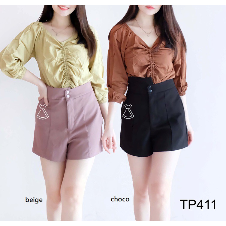 TP411 - CROP TOP KOREAN BASIC KATUN RAYON