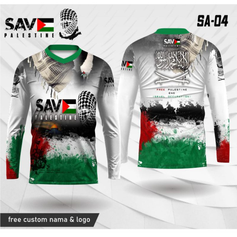 jersey SAVE PALESTINE baju islami kaos save palestine fullprinting kaos palestine