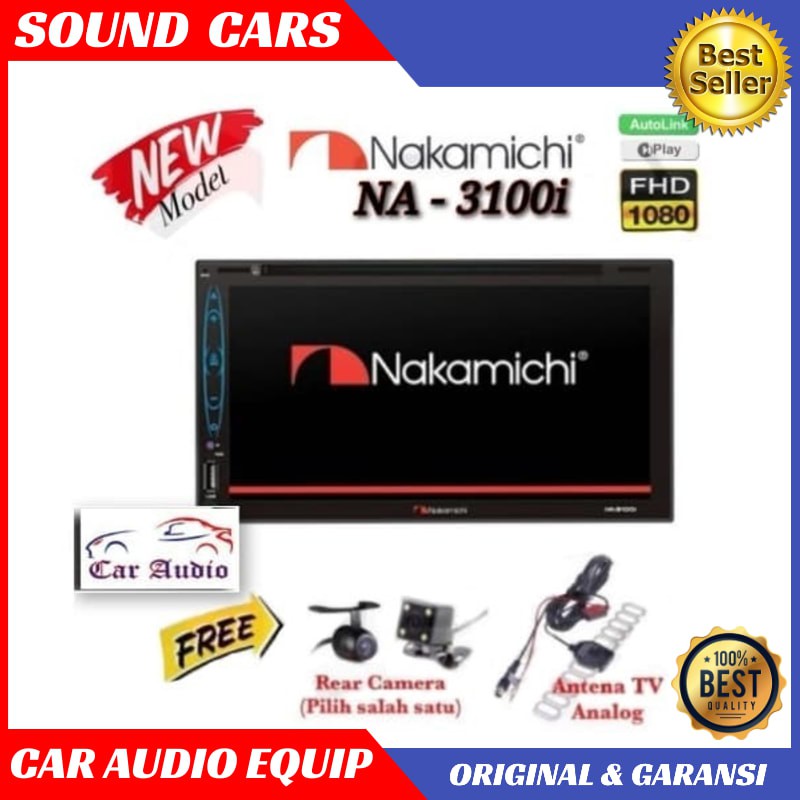 Tape Mobil MIRRORLINK atau Double din Nakamichi NA 3100i dan Antena TV Best Quality Garansi