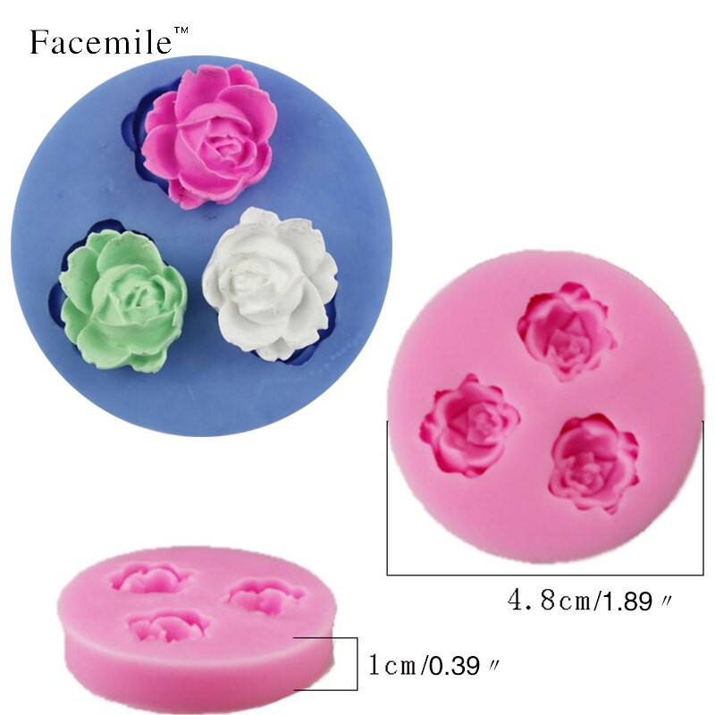 9pcs/set DIY Baking Mold Soap Rose Flowers Chocolate Mold Soft Silicone Mold Silicone Soap Molds