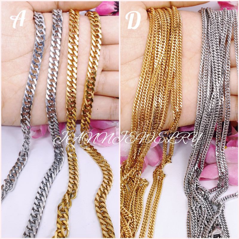 Kalung titanium rantai besar n panjang uk 50cm-60Cm [KP-45]