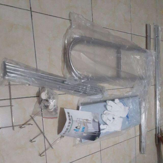 Rak Kamar Mandi Stainless Tempat Penyimpanan Serbaguna Rak Toilet Sabun Portable Import Murah B234