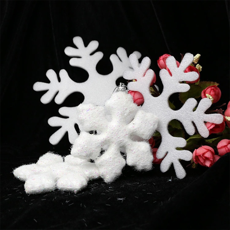 6pcs Liontin Pohon Natal Bentuk Snowflake Untuk Dekorasi Liburan