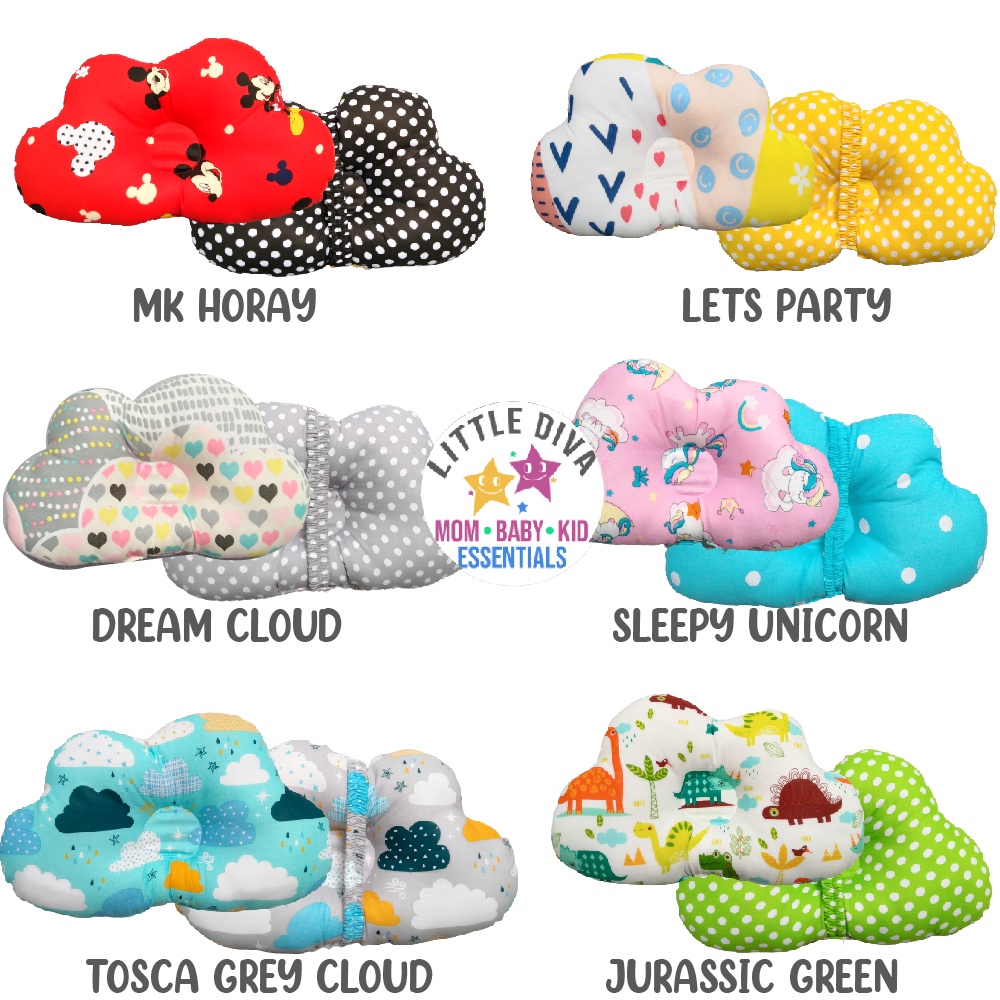 CLOUD PILLOW KARET &amp; NON KARET Bantal Menyusui Bayi Awan Anti Peyang Akachan Pilow Baby Peang Anti geser bansui