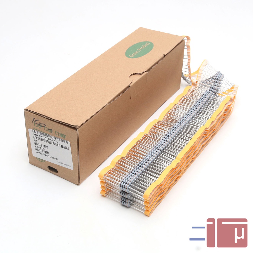 x10 Resistor 100R 100 Ohm 1W Metal Oxide 5% Taiwan Kaki Tembaga