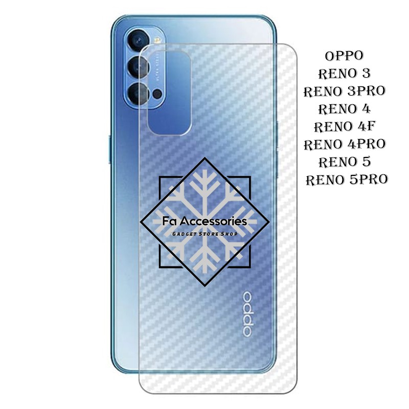 FA Skin Carbon Oppo reno 3 3PRO 4 4f 4PRO 5 5f 5pro 6 f pro 4g 5g antigores belakang sticker garskin