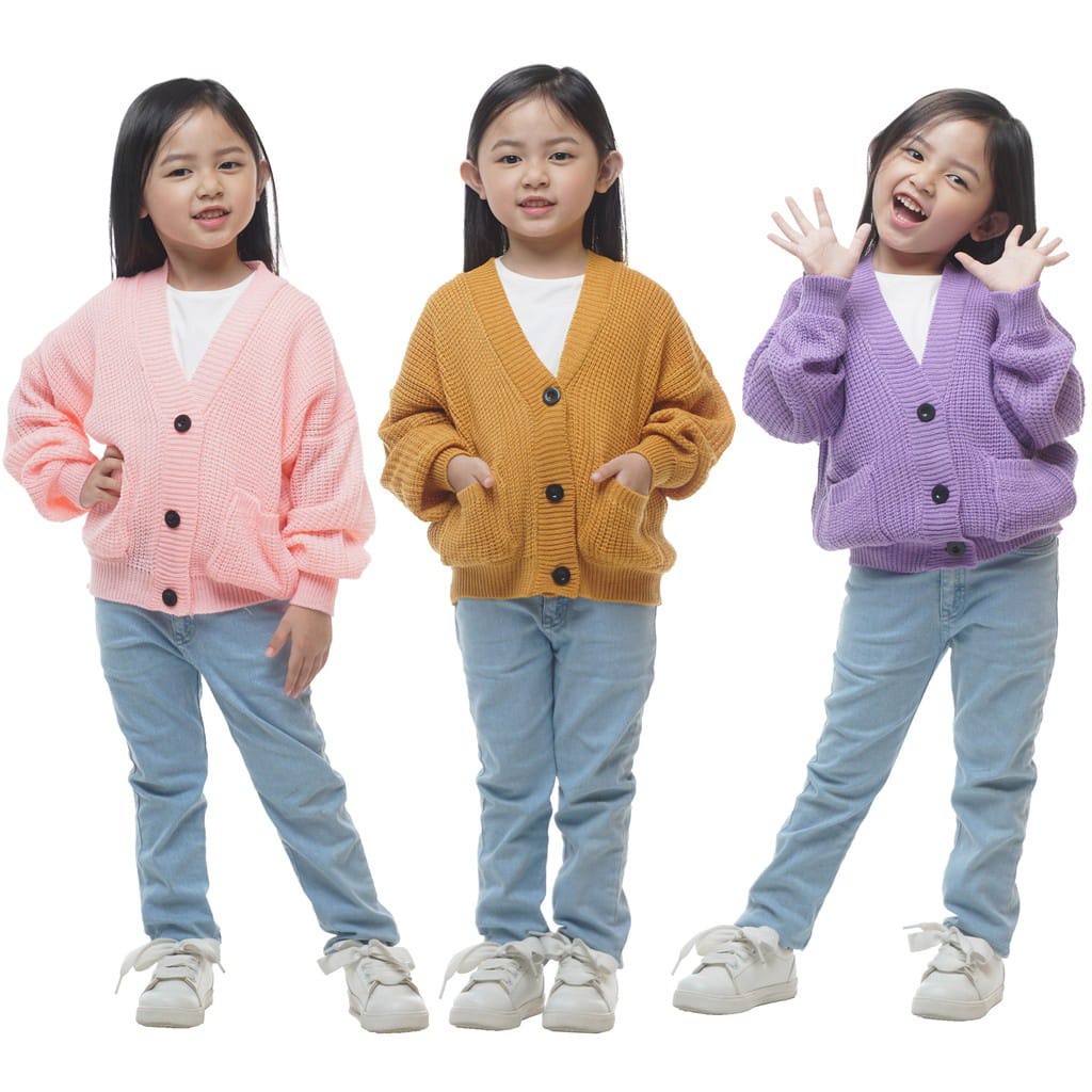 Sweater Cardigan Rajut Anak Premium 7get /Atasan rajut anak/Murah Bisa COD