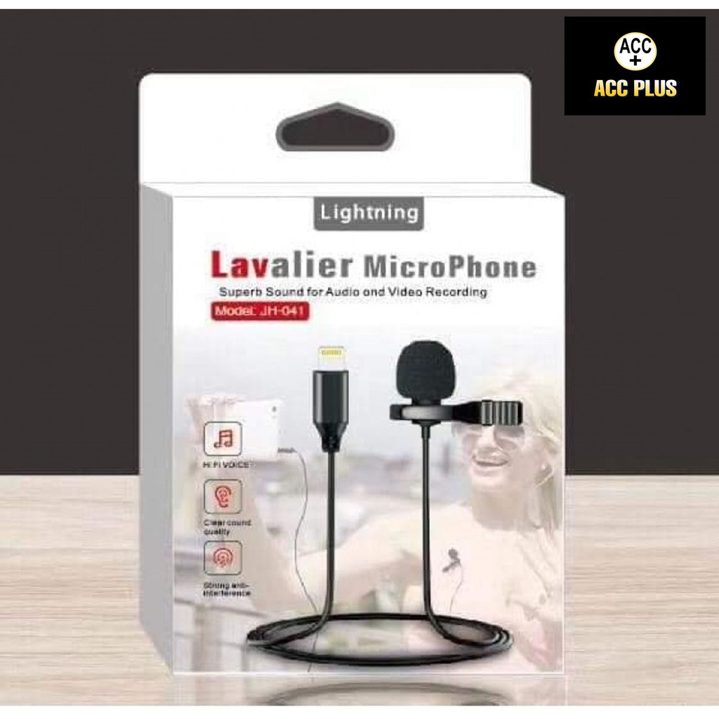 MIC CLIP ON LAVALIER TYPE C / LIGHTNING / 3,5MM JACK MICROPHONE FOR AUDIO AND VIDEO RECORDING - ACC PLUS