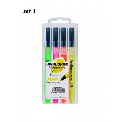 

HIGHLIGHTER ARTLINE SUPREME HIGHLIGHTER SET 4 WARNA EPF-600/4PS