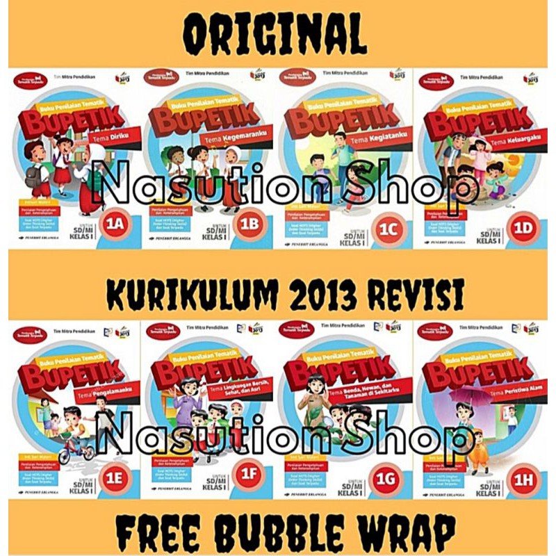 Buku Bupetik Kelas 1 SD 1A 1B 1C 1D 1E 1F 1G 1H K13 Revisi Erlangga Original Penilaian Tematik