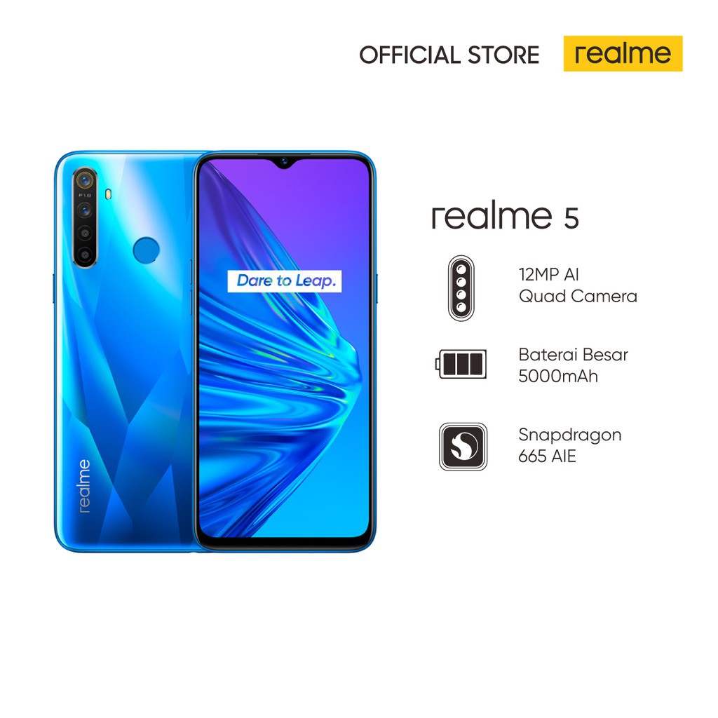 realme 5 3/64GB [Prosesor Qualcomm Snapdragon 665 AIE