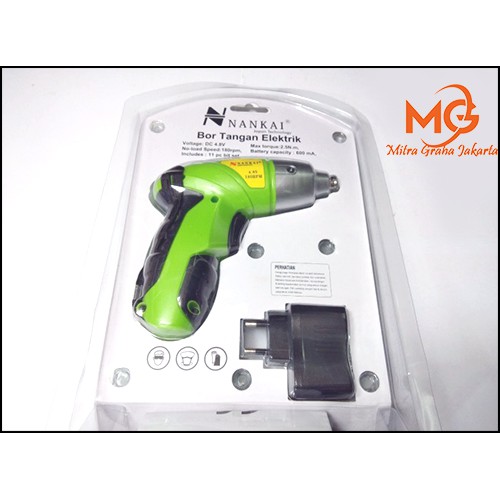 MG NANKAI Mesin Bor Baterai Cordless Drill Bor Tangan Baterai 4.8V