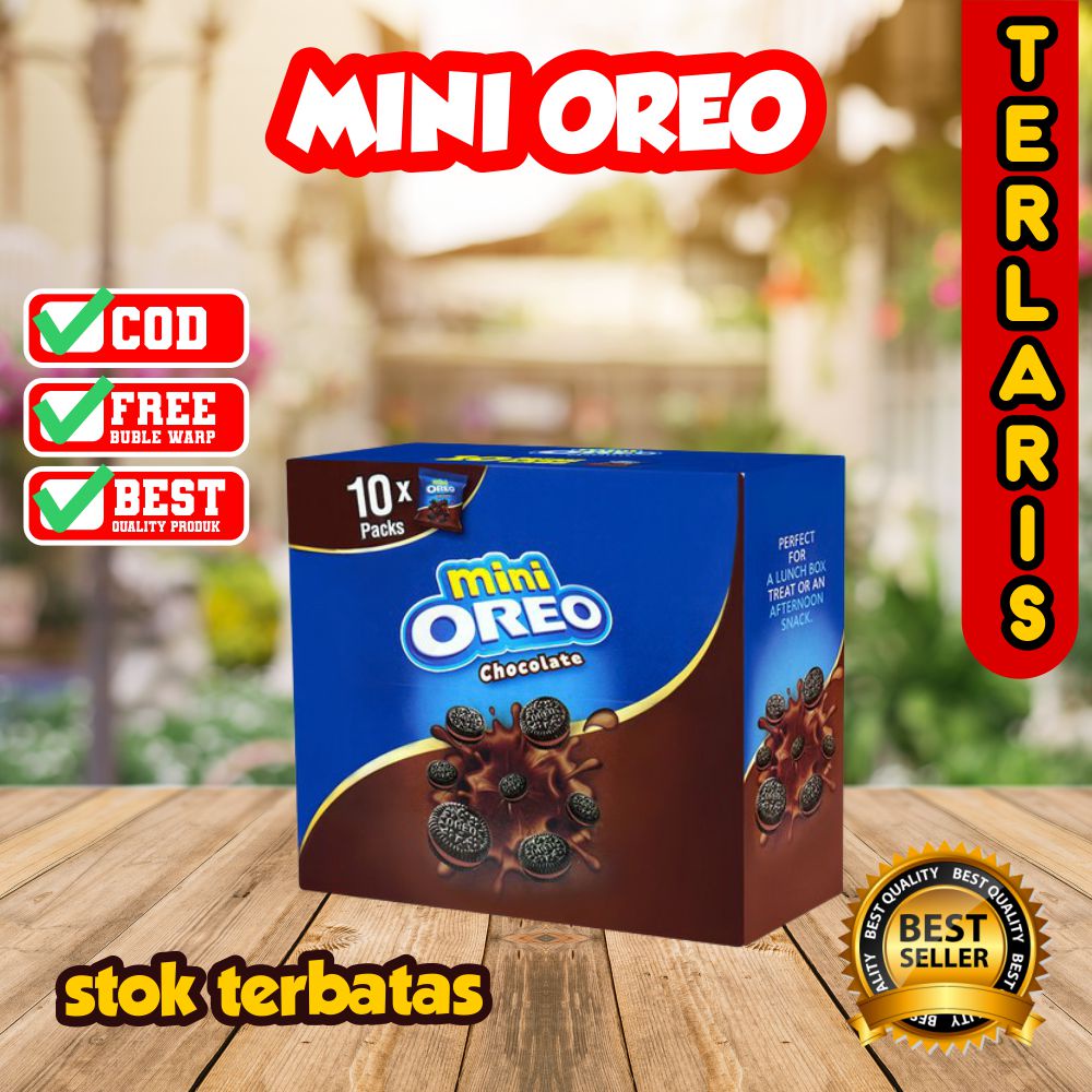 OREO MINI 1 BOX ISI 10 PCS KOTAK WHITE COKELAT STRAWBERRY SNACK KUE MAKANAN RINGAN KERING TERMURAH