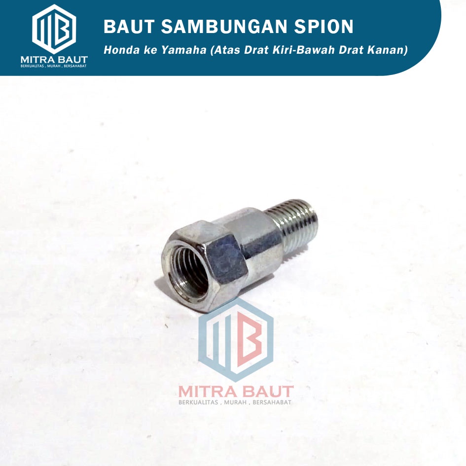 Baut Sambungan Spion Atas Drat Kiri-Bawah Drat Kanan Yamaha/Atas Ulir Kiri-Bawah Ulir Kanan