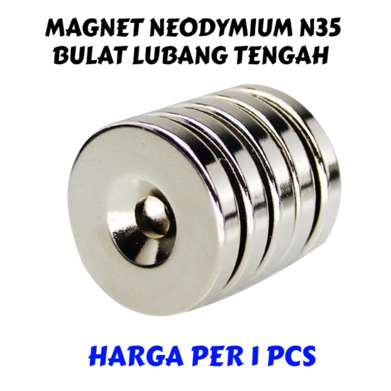 Magnet Super Kuat Bulat Ring Strong Neodymium Magnet NdFeB Countersunk N35 - Eceran Bijian 1 PCS