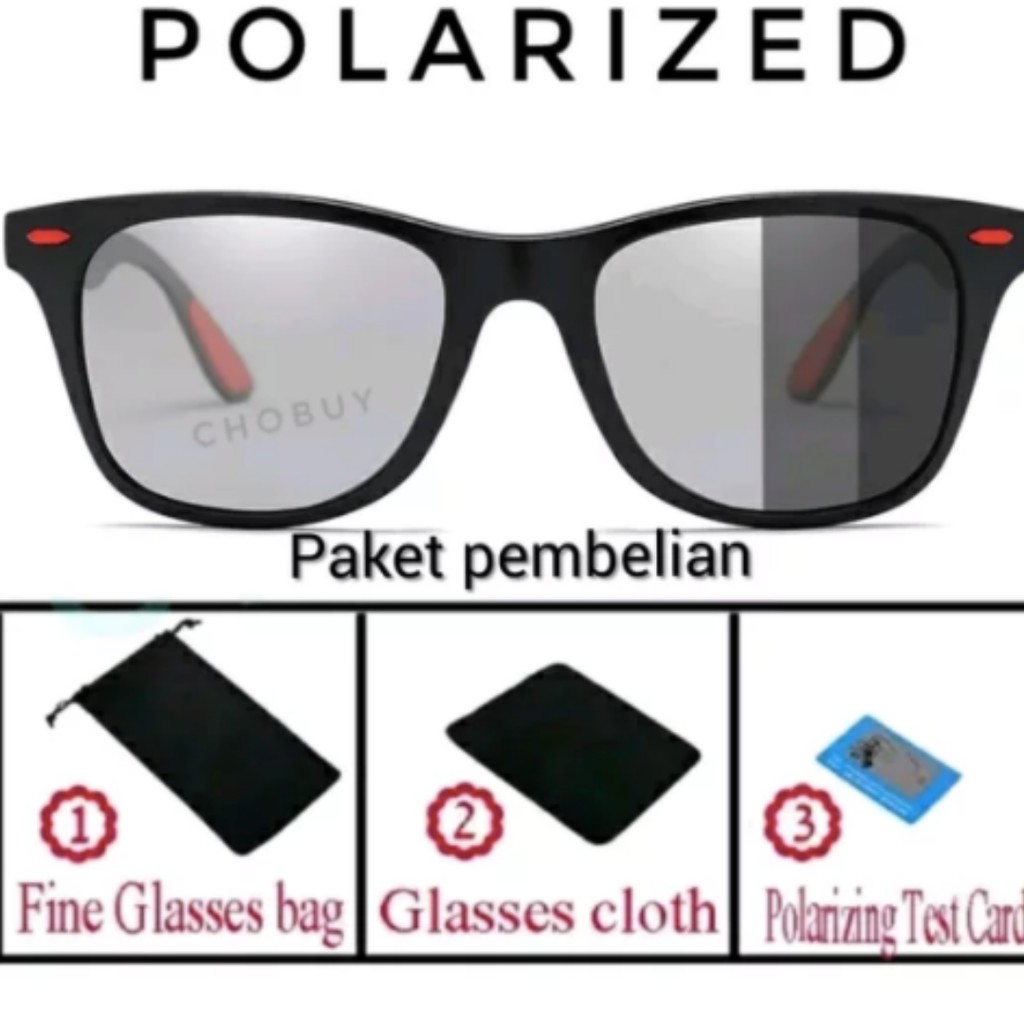 Kacamata Hitam Polarized Anti Silau Sinar Uv Pohtocromic Kaca Mata Aviator Pilot Tni Pantai Berjemur