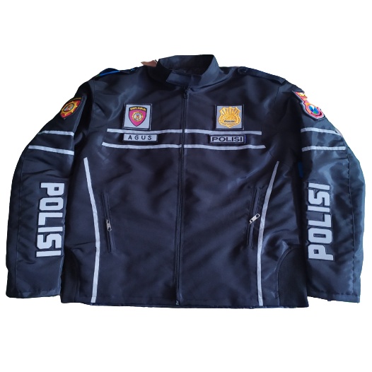 jaket sabhara bordir tangan jaket taslan full atribut perlengkapan polri