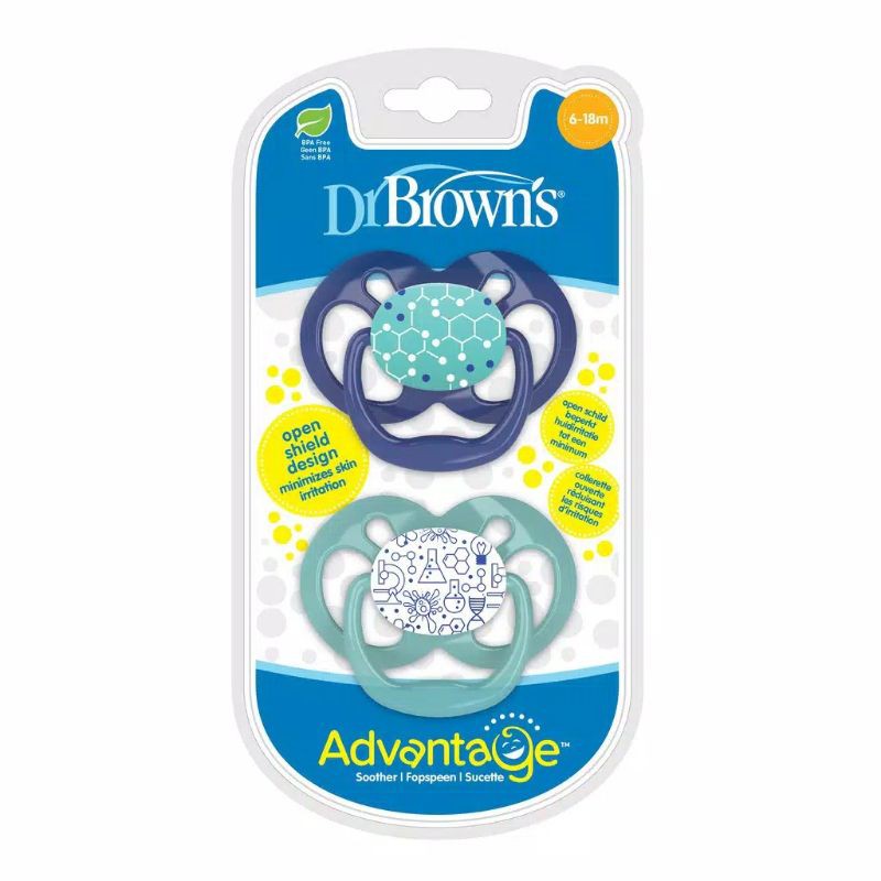 Dr.Brown's Advantage Pacifier 0-6m, 6-18m | Empeng Bayi