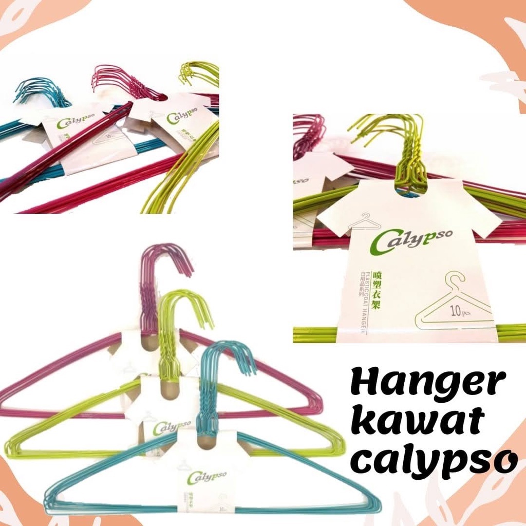 Calypso Hanger Baju Besi Multifungsi Warna Warni Murah 1 Pak Isi 10pcs