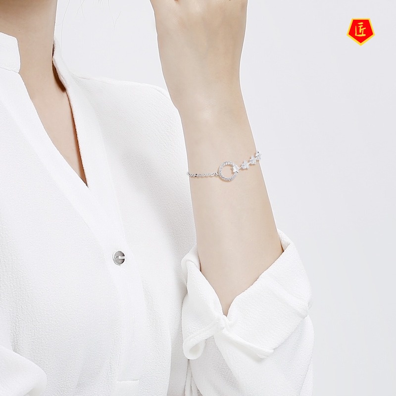 [Ready Stock]Silver Shining Five-Pointed Star Anti-Allergy Bracelet