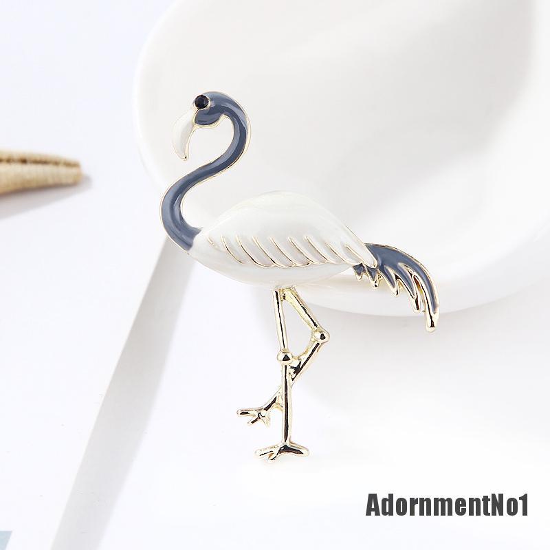 (Adornmentno1) Bros Pin Enamel Bentuk Flamingo Elegan Untuk Wanita