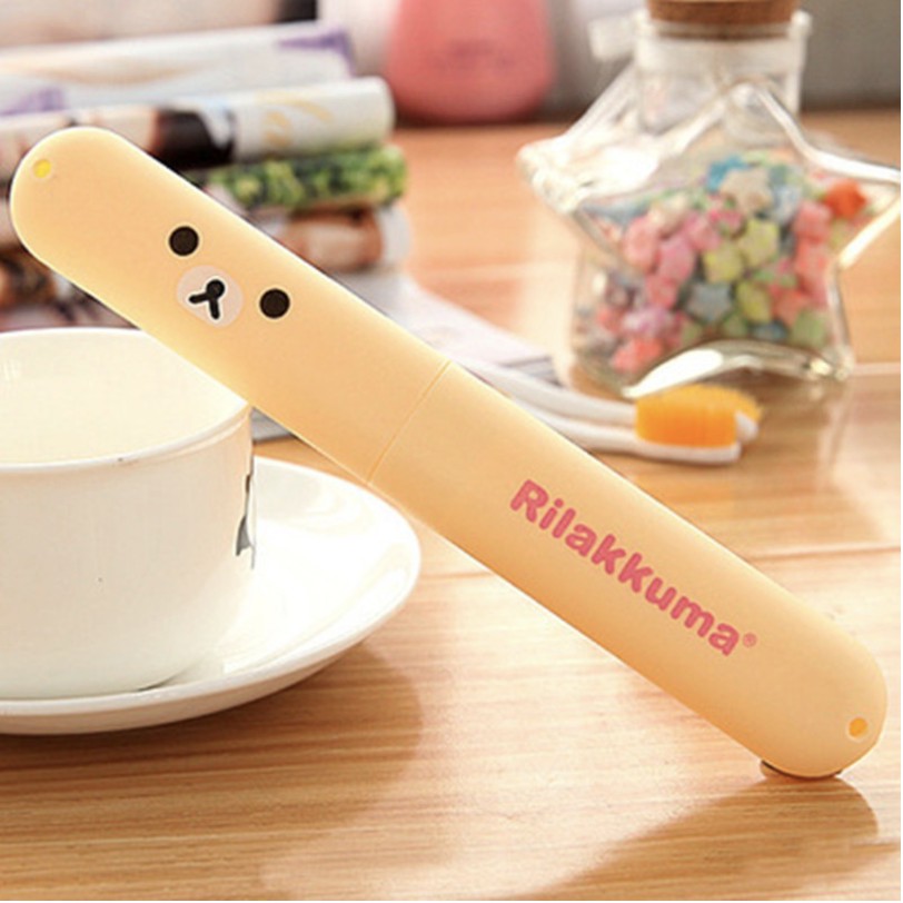 Tempat Sikat Gigi Rilakuma Traveling Kotak Penyimpanan Sikat Gigi Travel Motif Rilakuma - BT013