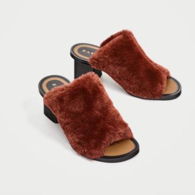 Zara Faux Fur Sandals