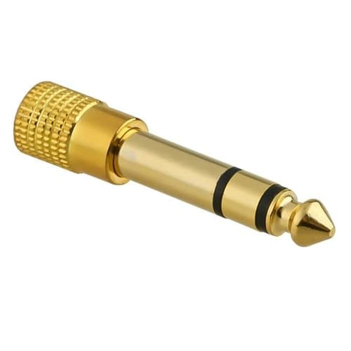 Headphone Jack Adapter 3.5mm ke 6.5mm akai akay Stereo 1PCS warna Gold