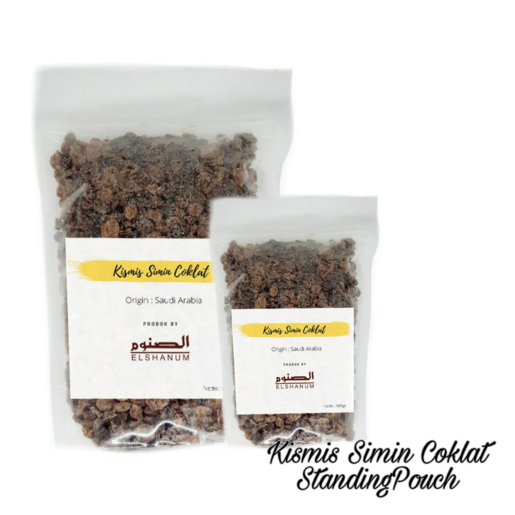 

KISMIS SIMIN COKLAT ELSHANUM 675gr Standing Pouch / KISMIS COKLAT / KISMIS SIMIN DARK RAISIN