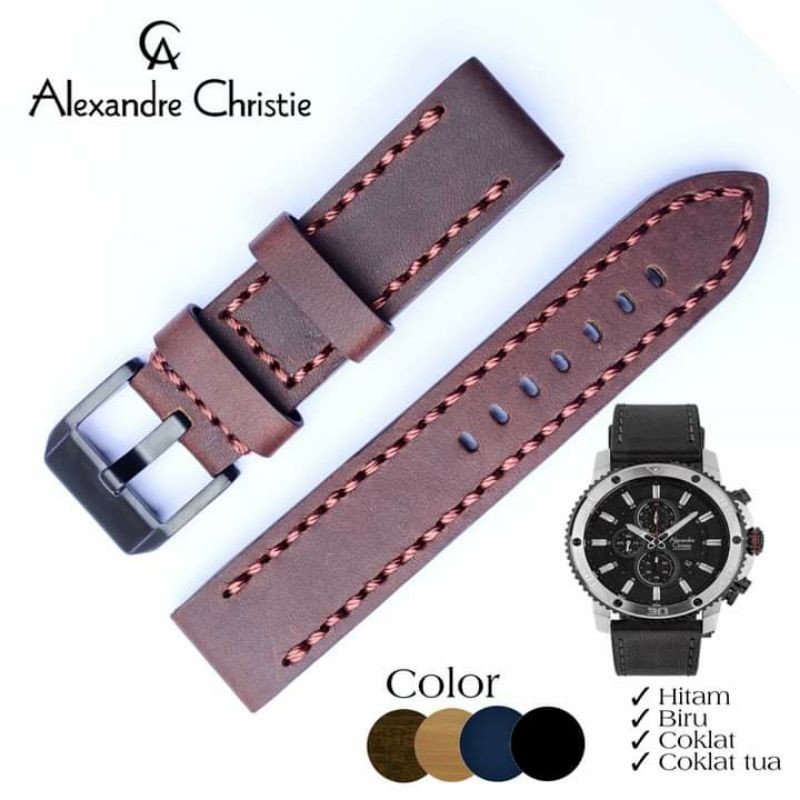 Alexandre Christie AC 6505 Strap Leather Watch Band Tali Jam 6505