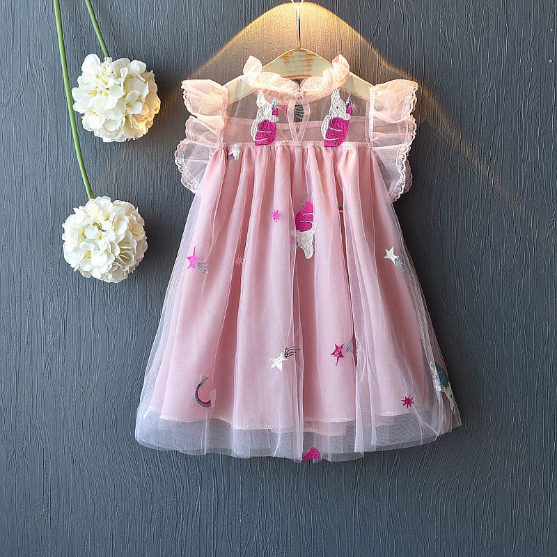 Dress Anak Perempuan Renda Motif Unicorn