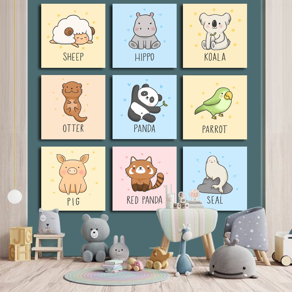 Hiasan Dinding Edukasi Anak Design Cute Animal pusatmode1234