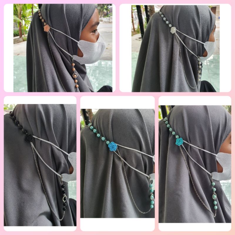 Strap Masker 2in1 Tali Masker Konektor Kalung Mutiara Lanyard Mask ( Masker Strap) / Gantungan Tali Masker