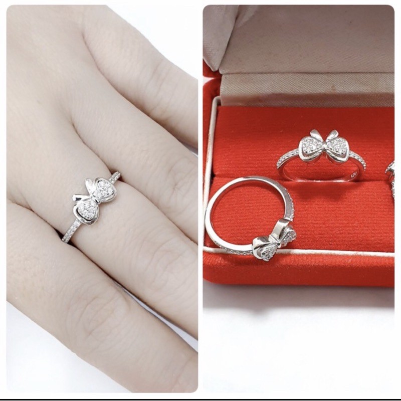 Cincin wanita cincin perak 925 lapis emas putih cincin cewek perak 925 S410