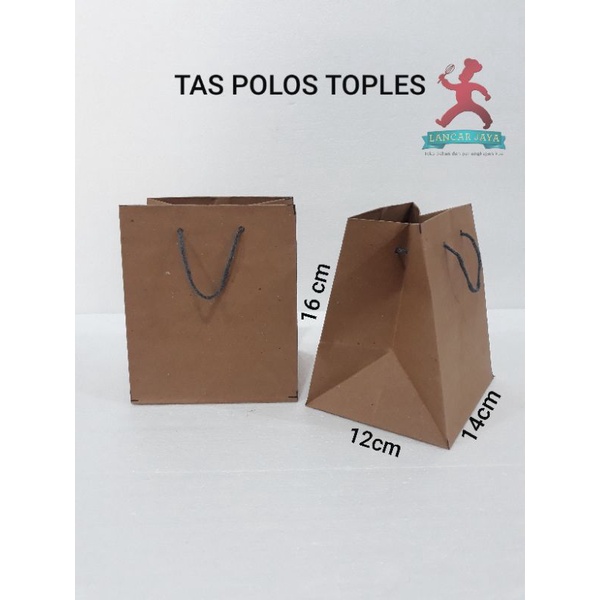 

Tas Kertas Polos/ Tas Toples/ Paper Bag Coklat (12pcs)