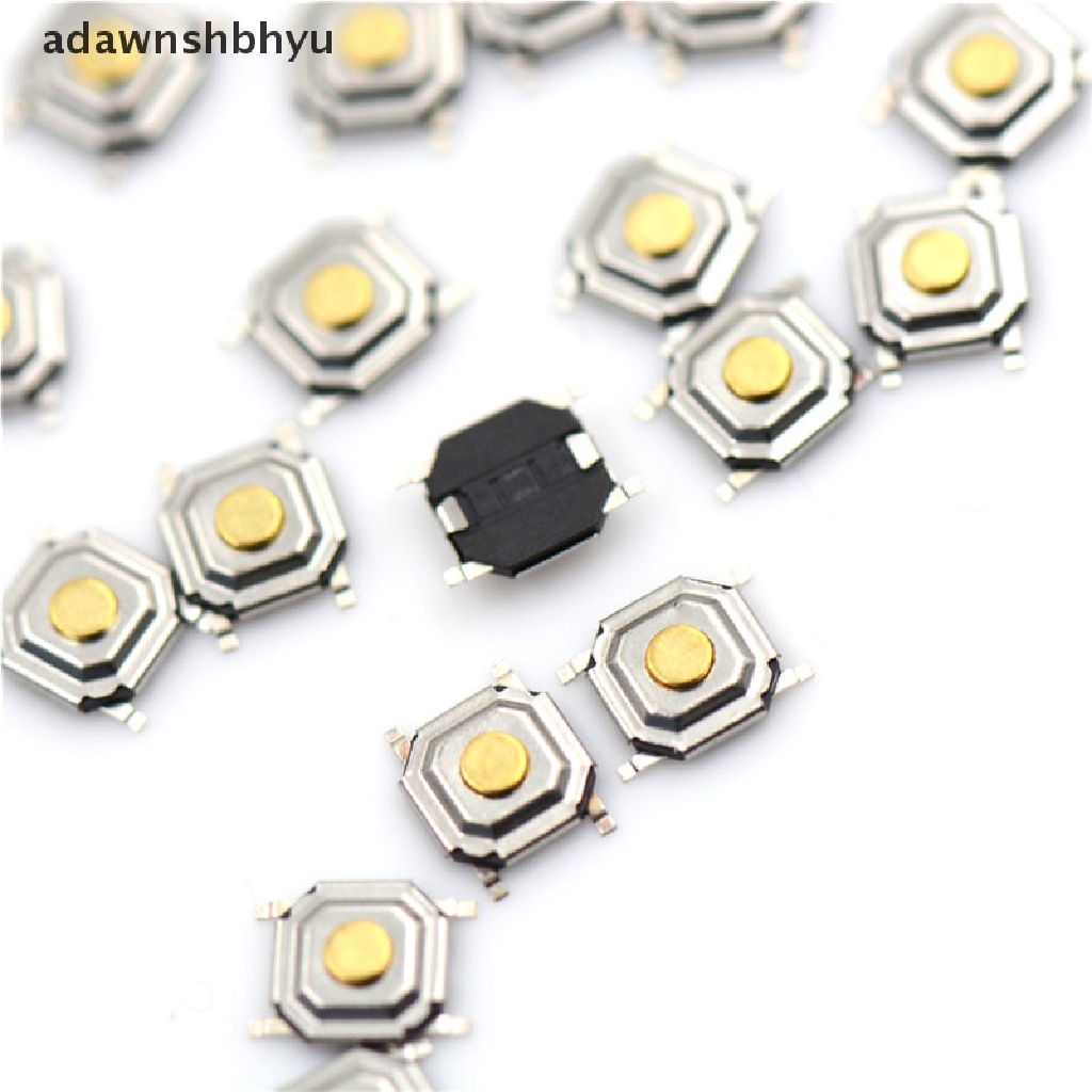 Adawnshbhyu 20pcs 4*4*1.5mm Saklar Sentuh Lampu ON/OFF Micro Switch Keys Tombol SMD 4pin Saklar