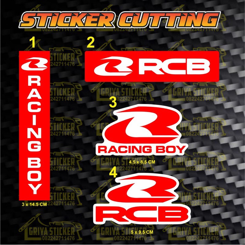 Sticker cutting RCB Racing boy stiker motor bukan printing